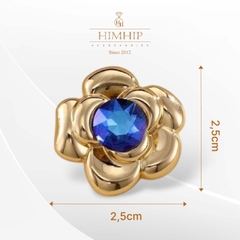 Trâm, Ghim Cài Áo Nhỏ HimHip Hoa Hồng Trơn Thanh Lịch Đính Phale 2,5cm - Vàng