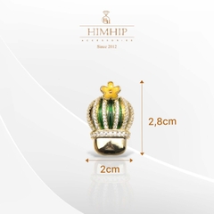 Pin Cài Áo HimHip Chậu Xương Rồng Xanh Đáng Yêu HKCC Đính Phale 2*2,8cm