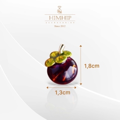 Pin Cài Áo HimHip Quả Măng Cụt Đáng Yêu HKCC Phủ Bóng 1,3*1,8cm