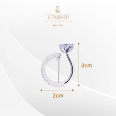 Trâm, Ghim Cài Áo Nhỏ HimHip Vòng Cung Sang Trọng HKCC Đính Phale 2*3cm