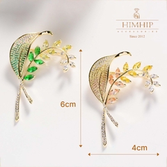 Trâm, Ghim Cài Áo HimHip Bông Lúa Thanh Lịch HKCC Đính Phale 4*6cm
