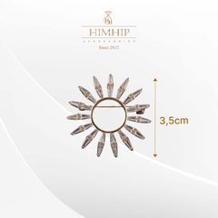 Trâm, Ghim Cài Áo HimHip Vòng Tròn Cánh Thưa Thanh Lịch HKCC Đính Phale 3,5cm