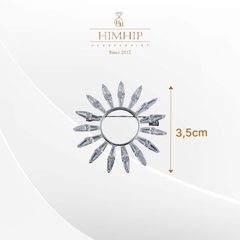 Trâm, Ghim Cài Áo HimHip Vòng Tròn Cánh Thưa Thanh Lịch HKCC Đính Phale 3,5cm