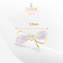 Pin Cài Áo HimHip Thắt Nơ Vàng Thanh Lịch HKCC Đính Phale 2.5cm