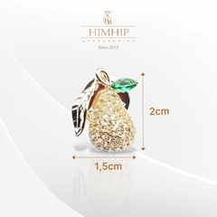 Pin Cài Áo HimHip Quả Lê Lấp Lánh HKCC Đính Phale 1,5*2cm