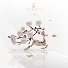 Trâm, Ghim Cài Áo HimHip Hươu Sao Nhẹ Nhàng Sang Trọng HKCC Mix Trai 4*5,5cm