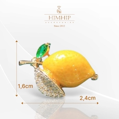 Trâm, Ghim Cài Áo Nhỏ HimHip Quả Chanh Vàng Đáng Yêu HKCC Đính Phale 1,5*2,4cm