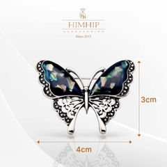 Trâm, Ghim Cài Áo HimHip Bướm Cánh Đá Độc Đáo Sang Trọng HKCC 3*4cm