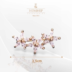 Trâm, Ghim Cài Áo Nhỏ HimHip Ba Hoa Sang Trọng HKCC Đính Phale 2,5 cm