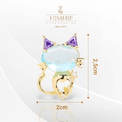 Trâm, Ghim Cài HimHip Mèo Con HKCC Đính Phale 2*2,5cm