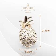 Trâm, Ghim Cài Áo Nhỏ HimHip Quả Dứa Vàng Đáng Yêu HKCC Đính Phale 1,3*2,3cm