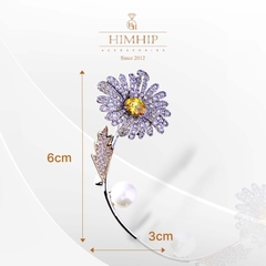 Trâm, Ghim Cài Áo HimHip Cúc Họa Mi Thanh Lịch HKCC Mix Trai 3*6cm