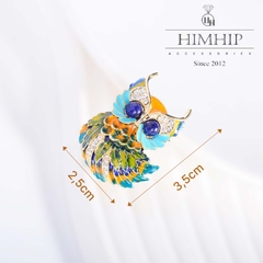 Trâm, Ghim Cài Áo HimHip Cú Mèo Nhiều Màu Sắc Thanh Lịch HKCC Đính Phale 2,5*3,5cm