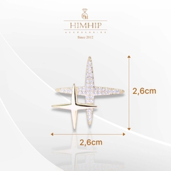 Trâm, Ghim Cài Áo Nhỏ HimHip 2 Ánh Sao Thanh Lịch HKCC Đính Phale 2,6*2,6cm nam nữ