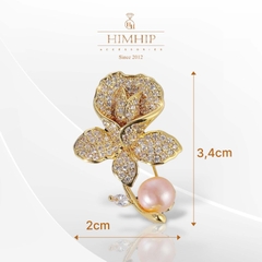 Trâm, Ghim Cài Áo Nhỏ HimHip Hoa Hồng Nhỏ Sang Trọng HKCC Mix Trai 2*3,4cm