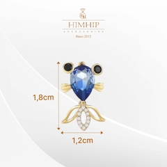 Pin Cài Áo HimHip Cá Nhỏ Đáng Yêu HKCC Đính Phale Xanh 1,2*1,8cm
