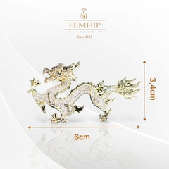 Trâm, Ghim Cài Áo HimHip Rồng Bay Sang Trọng HKCC Đính Phale 3,4*6cm