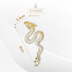 Trâm, Ghim Cài Áo HimHip Rồng Uốn Lượn Sang Trọng HKCC Đính Phale 2*5cm