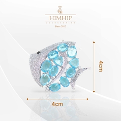 Trâm, Ghim Cài Áo HimHip Cá Đĩa Sang Trọng HKCC Đính Phale 4*4cm