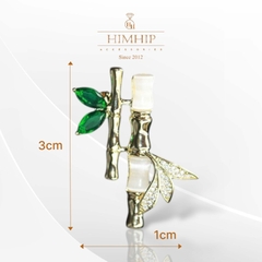 Trâm, Ghim Cài Áo HimHip Cây Tre Vàng Sang Trọng HKCC Đính Phale 1*3cm