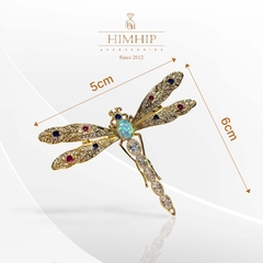 Trâm, Ghim Cài Áo HimHip Chuồn Chuồn Cánh Đá Nhiều Màu Lấp Lánh HKCC Đính Phale 5*6cm