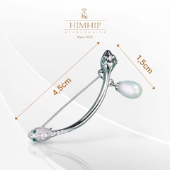 Trâm, Ghim Cài Áo Nam Nữ HimHip Song Tỵ Quý Phái HKCC Đính Phale Phối Hạt Giả Trai 4,5*1,5cm