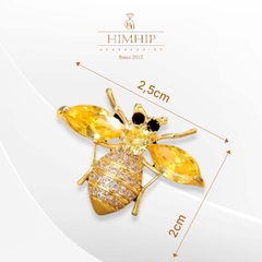 Trâm, Ghim Cài Áo HimHip Con Ong Vàng Sang Trọng HKCC Đính Phale 2*2,5cm