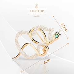 Trâm, Ghim Cài Áo Nam Nữ HimHip Rắn Hồ Lô May Mắn HKCC Mix Trai 2,5*4cm