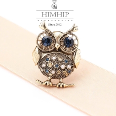 Trâm, Ghim Cài Áo HimHip Cú Nhỏ Cổ Điển HKCC Đính Phale 3*3,8cm