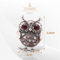 Trâm, Ghim Cài Áo HimHip Cú Nhỏ Cổ Điển HKCC Đính Phale 3*3,8cm
