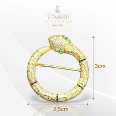 Trâm, Ghim Cài Áo Nam Nữ HimHip Rắn Mắt Xanh Sang Trọng HKCC Đính Phale 2,5*3cm
