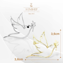 Trâm, Ghim Cài Áo HimHip Chim Én Đưa Chồi Non May Mắn HKCC 3,6*3,6cm