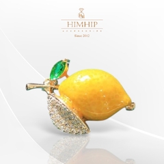 Trâm, Ghim Cài Áo Nhỏ HimHip Quả Chanh Vàng Đáng Yêu HKCC Đính Phale 1,5*2,4cm