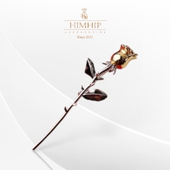 Trâm, Ghim Cài Áo HimHip Cành Hồng Đơn Thanh Lịch HKCC 2*6cm