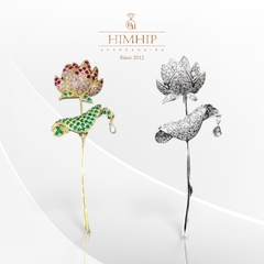 Trâm, Ghim Cài Áo HimHip Cánh Sen Thanh Lịch HKCC Đính Phale 2,5*6,5cm