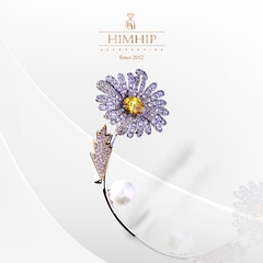 Trâm, Ghim Cài Áo HimHip Cúc Họa Mi Thanh Lịch HKCC Mix Trai 3*6cm