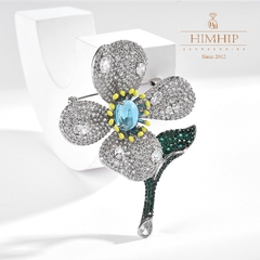Trâm, Ghim Cài Áo HimHip Hoa Bạch Dương Sang Trọng HKCC Đính Phale 5*6,5cm