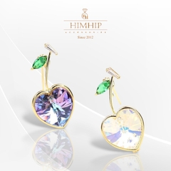 Trâm, Ghim Cài Nhỏ HimHip Cherry Trái Tim Đáng Yêu HKCC Đính Phale 1,6*3,2cm