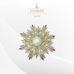 [Noel] Trâm, Ghim Cài Áo HimHip Hoa Tuyết Sang Trọng HKCC Mix Trai 5*5cm