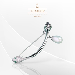 Trâm, Ghim Cài Áo Nam Nữ HimHip Song Tỵ Quý Phái HKCC Đính Phale Phối Hạt Giả Trai 4,5*1,5cm