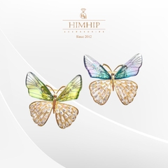 Trâm, Ghim Cài Áo HimHip Bướm Cánh Tiên 2 Màu Sang Trọng HKCC Đính Phale 3,5*3,5cm