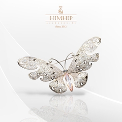 Trâm, Ghim Cài Áo HimHip Bướm Đêm Thanh Lịch HKCC Đính Phale 3,5*6,3cm