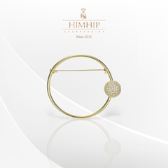 Trâm, Ghim Cài Áo HimHip Vòng Tròn Phối Charm Sang Trọng HKCC Đính Phale 4.5x4.5cm