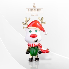 [Noel] Trâm, Ghim Cài Áo HimHip Tuần Lộc Nhỏ Đội Mũ Noel Đáng Yêu HKCC Đính Phale 3*2cm