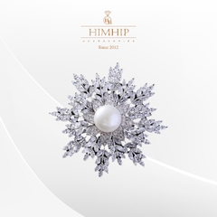 [Noel] Trâm, Ghim Cài Áo HimHip Hoa Tuyết Sang Trọng HKCC Mix Trai 5,5*5,5cm