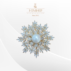 [Noel] Trâm, Ghim Cài Áo HimHip Hoa Tuyết Sang Trọng HKCC Mix Trai 5,5*5,5cm