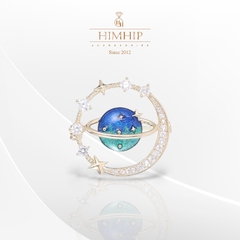 Trâm, Ghim Cài Áo Nhỏ HimHip Hành Tinh Cùng Vòng Tròn Vũ Trụ Thanh Lịch HKCC Đính Phale 2,5cm nam nữ