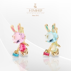 Trâm, Ghim Cài HimHip Thỏ Xách Giỏ Đáng Yêu HKCC Đính Phale 3,5*1,5cm