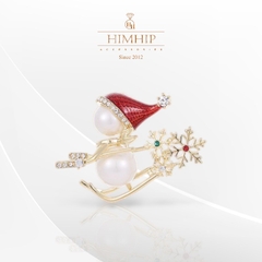 [Noel] Trâm, Ghim Cài Áo HimHip Người Tuyết Đội Mũ Đỏ Đáng Yêu HKCC Mix Trai 2,5*3,2cm
