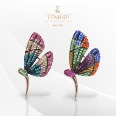 Trâm, Ghim Cài Áo HimHip Bướm Nhiều Màu Thanh Lịch HKCC Đính Phale 3*5cm